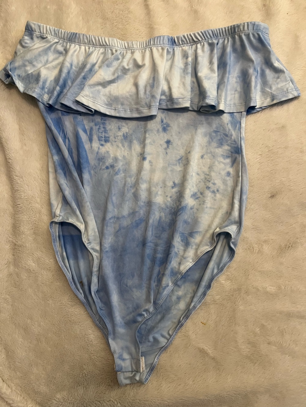 Rue21 Light Blue Tie-Dye Strapless Bodysuit